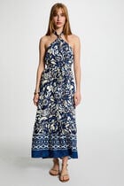 Printed maxi straight dress multicolor women