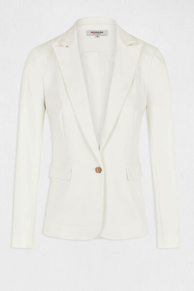 Straight buttoned blazer ecru ladies'