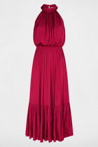 Maxi loose A-line dress bordeaux women