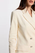 Velvet jacket with tailored collar ecru women