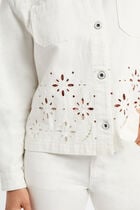 Embroidered denim jacket white women