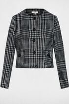 Tweed jacket with round neck multicolor women