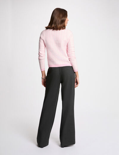 Fitted jacquard cardigan pink women