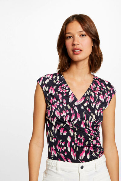 Short-sleeved t-shirt abstract print multico ladies'