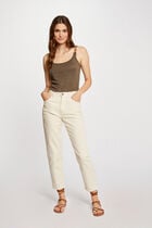 Vest top with thin straps khaki green women