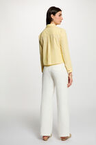 Cropped striped shirt light yellow women