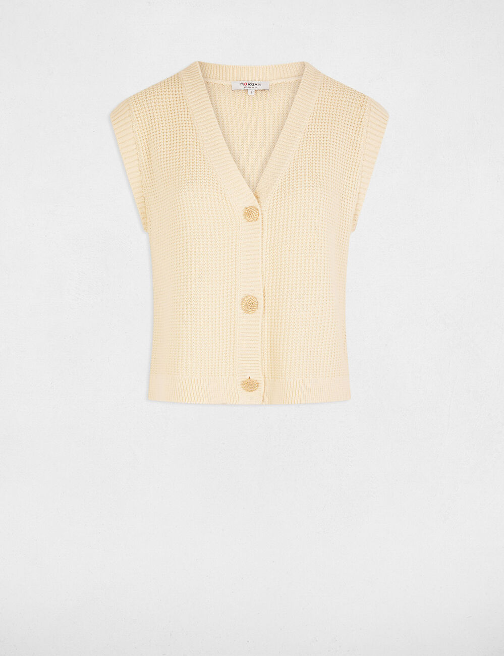 Sleeveless cardigan ivory women