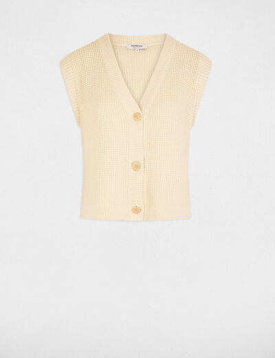 Sleeveless cardigan ivory women