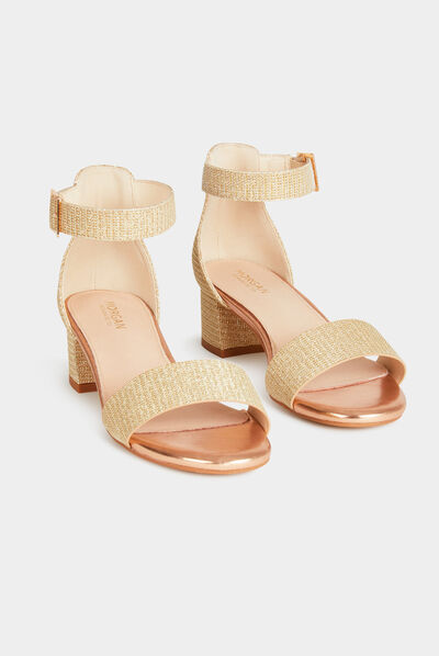 Metallised sandals gold ladies'