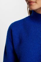 Long-sleeved jumper with buttons electric blue women