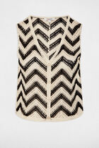 Sleeveless V-neck cardigan black women