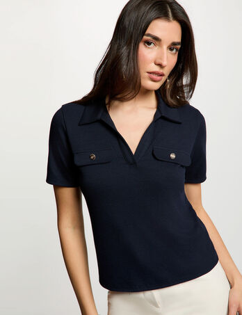 Short-sleeved t-shirt navy blue women