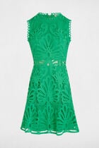 A-line mini lace dress emerald green women