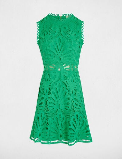 A-line mini lace dress emerald green women
