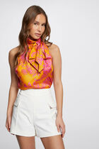 Fitted shorts with flaps ecru women