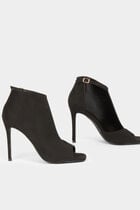 Sandales à talons demi-ouvertes noir femme