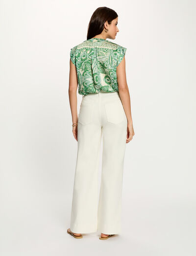 Sleeveless blouse with V-neck multicolor women