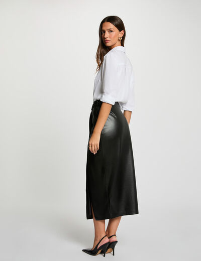 Long wrap skirt black women