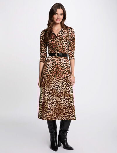 Printed mini straight dress multicolor women