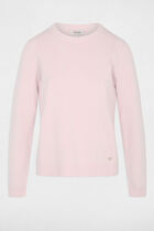Textured knit sweater light pink women