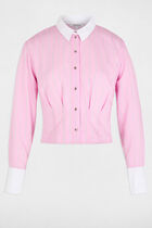 Fitted shirt with V-neck pink women