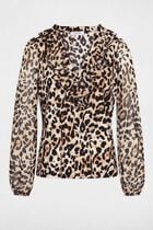 V-neck voile t-shirt multicolor women