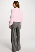 Wide leg trousers with darts light grey women