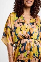 Printed straight midi dress multicolor women