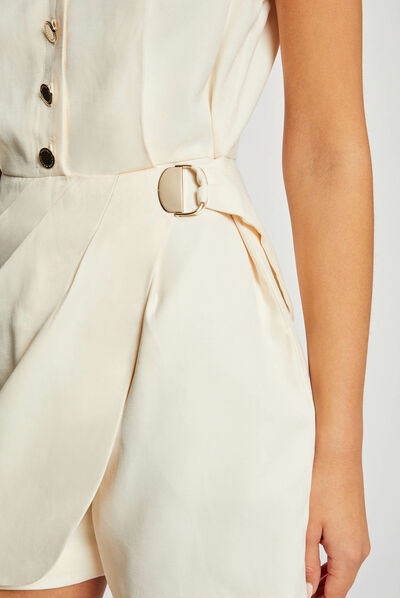 Straight playsuit with wrap skirt bottom  ladies'
