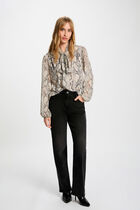 T-shirt with lavallière collar multicolor women