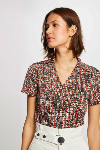 Short-sleeved t-shirt abstract print multico ladies'