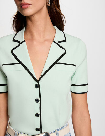 Cardigan short sleeves light green women