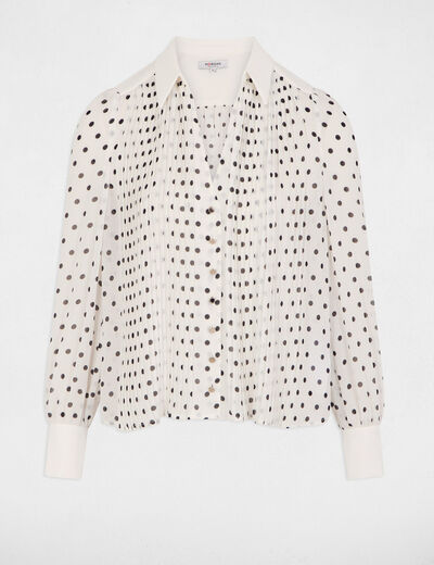 Long-sleeved printed shirt white women