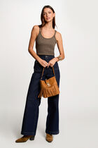 Vest top thin straps khaki green women