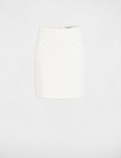 Mini skirt with buttons ivory women
