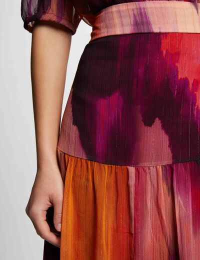 Printed maxi A-line skirt multico ladies'