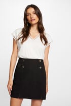 Mini skirt with buttons black women
