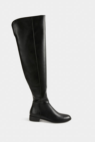 Over the knee zipped boots black ladies'