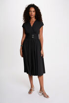 Mid-length dress with V-neck black women