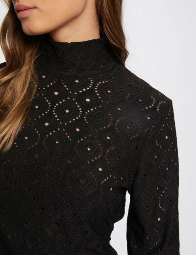 Fitted mini embroidered dress black women