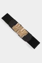 Elasticised belt with buckles black women