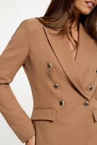 Fitted blazer with long sleeves brown women
