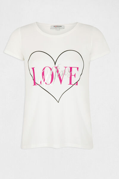 Short-sleeved t-shirt ecru ladies'