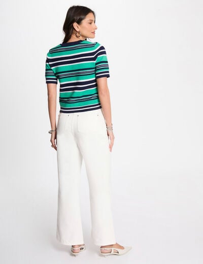 Striped jumper short-sleeves multicolor women