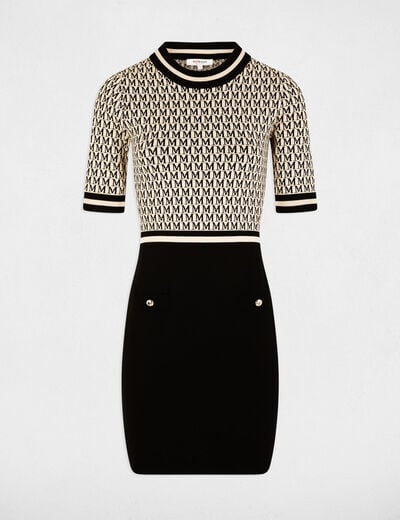 Fitted mini knitted dress sand women