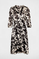 Robe trapèze imprimée multicolore femme