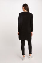 Straight Knit Vest with Notched Collar dark grey women