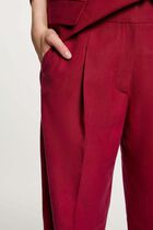High-waisted trousers bordeaux women