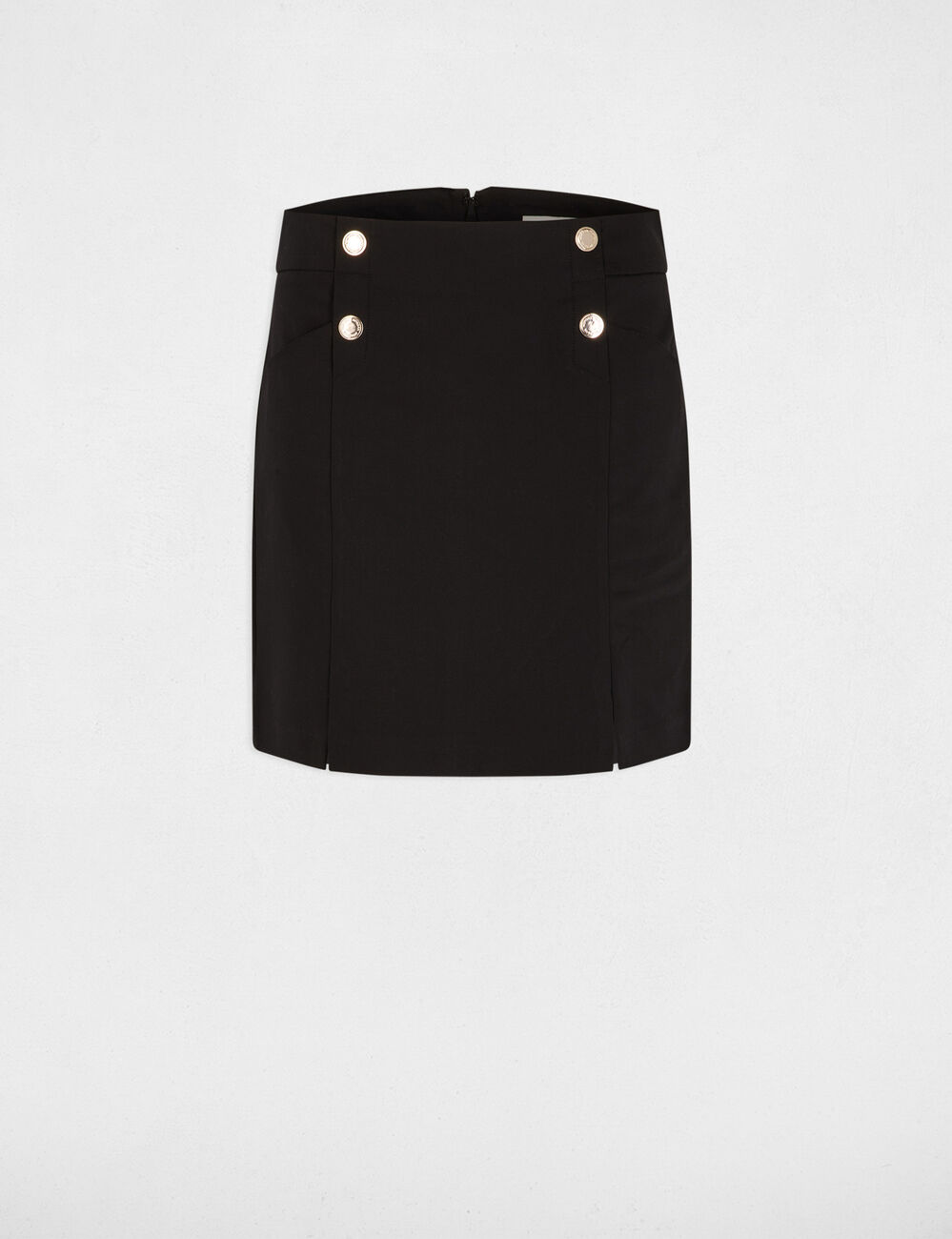 Mini skirt with buttons black women