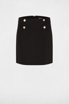 Mini skirt with buttons black women